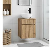 Wall-mounted Sink Vanity Artisan Oak Engineered Wood 39 x 41 x 64.5 cm Drawers.