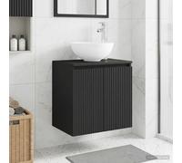 Wall-Mounted Sink Vanity Black 49.5x35x63 cm Engineered Wood Space-Saving Small