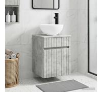 Wall-mounted Sink Vanity Concrete Grey 39x35x63cm Engineered Wood Storage Modern