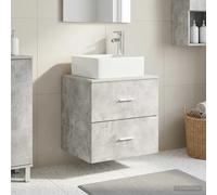 Wall-Mounted Sink Vanity Concrete Grey 53x34.5x63cm Engineered Wood Pro 2-Drawer