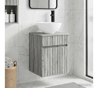 Wall-Mounted Sink Vanity Grey Sonoma 39 x 41 x 64.5 cm Engineered Wood Storage