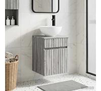 Wall-mounted sink vanity Grey Sonoma 39x35x63cm Engineered Wood Storage Cabinet