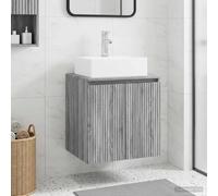 Wall-Mounted Sink Vanity Grey Sonoma 49.5x41x62.5cm Engineered Wood Compact Unit