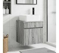 Wall-mounted Sink Vanity Grey Sonoma 49x41x63cm Engineered Wood Storage Modern.