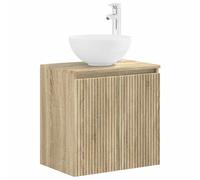 Wall-Mounted Sink Vanity Sonoma Oak 49.5x35x63cm Engineered Wood with Washbasin