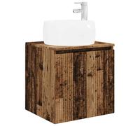 Wall-Mounted Sink Vanity Wall-mounted with Door Engineered Wood Unit vidaXL