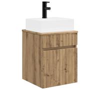 Wall-mounted Sink Vanity with Drawer Engineered Wood Bathroom Cabinet vidaXL