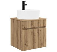 Wall-mounted Sink Vanity with Drawer Engineered Wood Bathroom Unit vidaXL