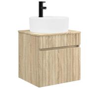 vidaXL Wall-mounted Sink Vanity Smoked Oak 49 x 44.5 x 65 cm