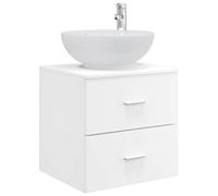 Wall-Mounted Sink Vanity with Drawer Engineered Wood Modern Storage vidaXL