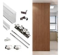 Wall Mounted Sliding Barn Door Track and Hardware Kit, Aluminum Closet Door Track Set with 8 Wheels, Customizable Pocket Door Rail for Living Room Kitchen(160cm/5.2ft)