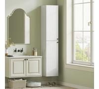 Wall Mounted Slim Bathroom Storage Cabinet with 6-Tier Shelf White HOMCOM White One Size