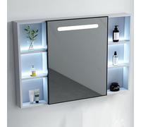 Wall-Mounted Smart LED Vanity Mirror Cabinet - Waterproof Aluminum Medicine Cabinet with Storage & Human Body Sensor - Perfect for Bathroom Use