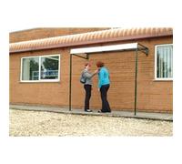 Wall Mounted Smoking Shelter; Polycarbonate & Galvanised Roof; Green