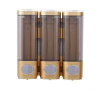 Wall Mounted Soap Dispenser, 3 Chamber 300ML Pump Bottles, for Shower Gel Shampoo and Conditioner ABS Bathroom Accessory(Gold)