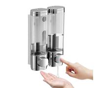 Wall Mounted Soap Dispenser Bathroom Universal Hands Lotion Pump for Hotel Home Wall Hanging Soap Container，No Drilling - Drilling Two Installation Methods (Golden Black - Single Head)