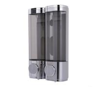 Wall Mounted Soap Dispenser For Home Bathroom for hotel | Manual Push Pump, ABS Material, No-Drill or Screw Installation, for Black Gold Chrome Finish, Shower Shampoo Body Wash