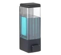 Wall Mounted Soap Dispenser Hand Wash Liquid Gel Shampoo Bathroom Kitchen Washroom Shower Container (Black Soap Dispenser Plastic)