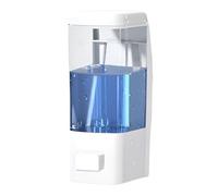 Wall Mounted Soap Dispenser Hand Wash Liquid Gel Shampoo Bathroom Kitchen Washroom Shower Container (White Soap Dispenser Plastic)
