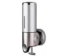 Wall Mounted Soap Dispenser Hand Wash Liquid Gel Shampoo Bathroom Kitchen Washroom Shower Container (Single Soap Dispenser Stainless Steel)