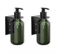 Wall Mounted Soap Dispenser Pump Bottle 2Pcs 300ML for Shampoo and Body Wash Easy Refilling (Black)