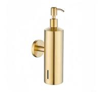 Wall Mounted Soap Dispenser Pump Bottle Stainless Steel for Bathroom and Commercial Use, Offering Construction and Controlled Soap Volume (Gold)