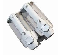 Wall Mounted Soap Dispenser Set, Manual Refillable Liquid Pump Holder for Bathroom Kitchen Plastic White 350ml 2 Pack