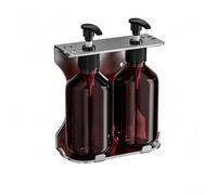 Wall Mounted Soap Dispenser with Pump Bottle and Holder for Shampoo, Conditioner, Shower Gel Suitable for Home and Business Environments (2 Bottles)