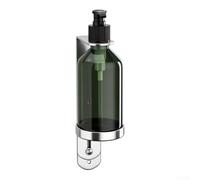 Wall Mounted Soap Dispenser with Stainless Steel Holder for Bathroom Shower Gel Shampoo Conditioner Liquid Hand Soap Refillable Bottle Silver 7x5x17cm(1 hole)
