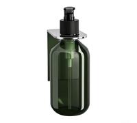 Wall Mounted Soap Dispenser with Stainless Steel Holder for Bathroom Shower Gel Shampoo Conditioner Liquid Hand Soap Refillable Bottle Silver 7x5x17cm(1 hole A)