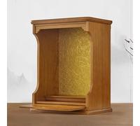 Wall Mounted Solid Wood Buddhist Altar Cabinet with Pull Out Tray, Home Meditation Shrine for Wealth and Prosperity, 35x29.5x47cm