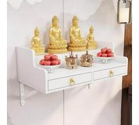 Wall Mounted Solid Wood Buddhist Altar Shrine, Incense Table with Pull-Out Storage for Meditation and Prayer, Ideal for Small Spaces, 60cm
