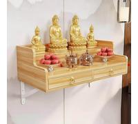 Wall Mounted Solid Wood Buddhist Altar Shrine, Incense Table with Pull-Out Storage for Meditation and Prayer, Ideal for Small Spaces, 60cm