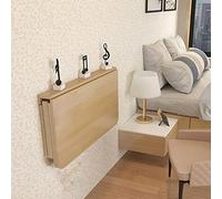 Wall Mounted Solid Wood Folding Desk with Double Support 50 x 30 cm Space Saving Computer Workstation for Home Office Modern Design Easy Assembly