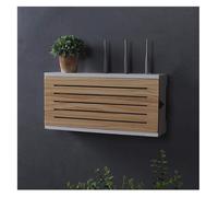 Wall-Mounted Solid Wood Fuse Box Cover Cabinet - Stylish Router Storage Shelf for TV, Cables & Small Electronics Organizer - Modern Home Decor Solution