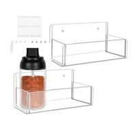 Wall Mounted Spice Organizer, Kitchen Pantry Organizer, 2 Pieces Clear Acrylic Shelves Door Organizer Closet Dressing Station Food Preparation Area Pantry S