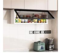 Wall-Mounted Spice Rack & Kitchen nizer Foldable Metal Storage Cabinet for Pantry & Bathroom Over Toilet Medicine Cabinet (Dark Grey 70.1 x 22.1 x 30.5 cm)