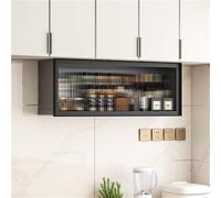 Wall-Mounted Spice Rack & Kitchen Organizer, Flip-Up Door Metal Storage Cabinet for Pantry & Bathroom, Over Toilet Medicine Cabinet
