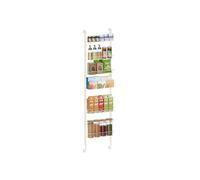 Wall-mounted spice rack with six adjustable baskets, Cream White