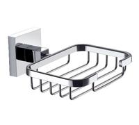 Wall Mounted Square Soap Basket in Polished Chrome by ECOSPA