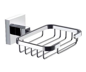 Wall Mounted Square Soap Basket in Polished Chrome by ECOSPA