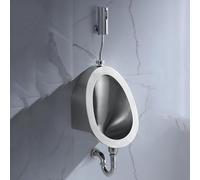Wall-Mounted Stainless Steel Men's Urinal with Smart Sensor Flush - Ideal for Home Commercial KTV Bar Hotel & Prison Bathrooms - Durable & Hygienic Design