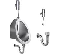Wall-Mounted Stainless Steel Urinal for Men with Intelligent Sensor Flushing System - Perfect for Home Hotels Bars and Commercial Spaces - Hygienic & Space-Saving Design