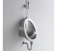 Wall Mounted Stainless Steel Urinal with Hand-Press and Intelligent Sensor Flush Valve for Commercial Bathrooms, Hotels, and Public Places