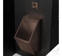 Wall-Mounted Stainless Steel Urinals, Stainless Steel Urinal Trough, Intelligent Sensor Men's Adult Urinal, for Bar Bathroom Hotel Shop(Brass)
