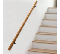 Wall Mounted Stair Banister Hand Rails, Wooden Stair Handrail for Indoor Stairs Wall Mounted Multiple Sizes(10ft/300cm)