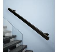 Wall Mounted Stair Handrail, 1m 1.5m 2m 3m 4m 5m 6m Square Pipe Staircase Railing Handrails, Black Galvanized Metal Hand Rail for Stairs Indoor & Outdoor Steps, Security Baluster