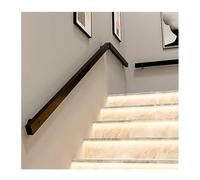 Wall Mounted Stair Handrail for Kids Seniors Modern Indoor Railing Anti-Slip Grab Bar Wood Grain Finish Barrier-Free Auxiliary Banister Kit(Nero,7ft/2.2m)