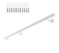 Wall Mounted Stair Handrails, 60cm/150cm/200cm/240cm/300cm/420cm/540cm Industrial Wrought Iron Staircase Banister Hand Rails for Outdoor Indoor Steps - Complete Kit(2.6ft/80cm)