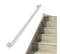Wall-Mounted Stair Railing 1-3m Galvanized Square Tube Industrial White il Safety Banister for Indoor & Outdoor Use& Stylish Design